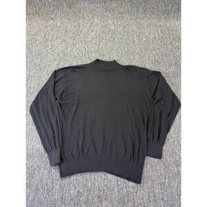 Va Bene Sweater Unisex Large Black Soft Knit Ribbed Trim Silk Mock Neck Skiing